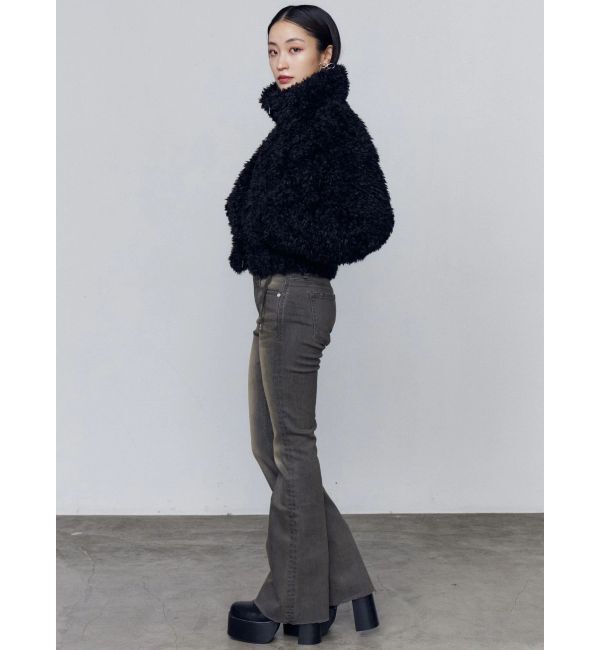 EMODA「リボンハイウエストフレアパギンス」|デニム|