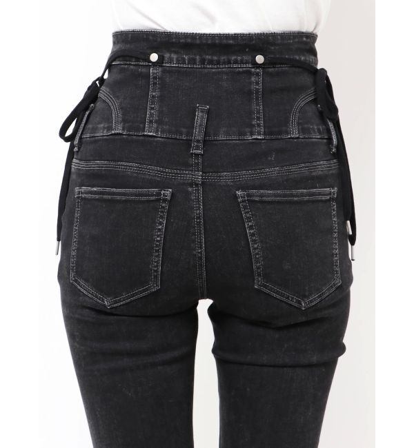 EMODA「リボンハイウエストフレアパギンス」|デニム|