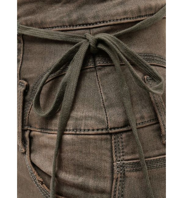 EMODA「リボンハイウエストフレアパギンス」|デニム|