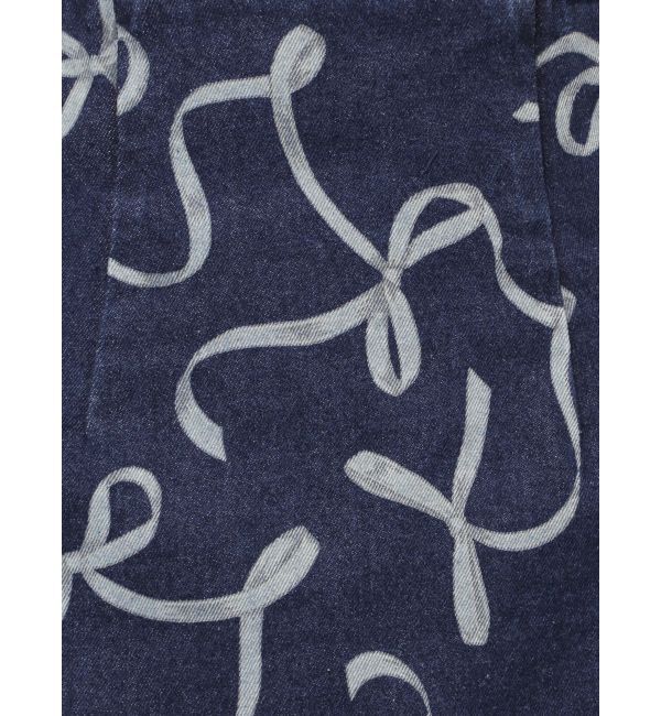 MERCURYDUO「リボンプリントデニムラップスカパン」|スカート|