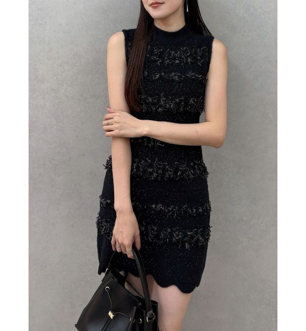 MERCURYDUO「ツイードニットミニワンピースカーデアンサンブル」|ワンピース|