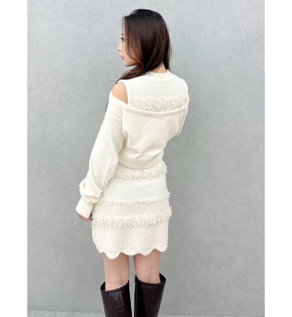 MERCURYDUO「ツイードニットミニワンピースカーデアンサンブル」|ワンピース|