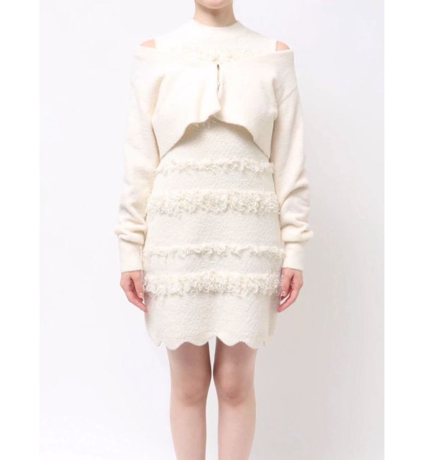 MERCURYDUO「ツイードニットミニワンピースカーデアンサンブル」|ワンピース|