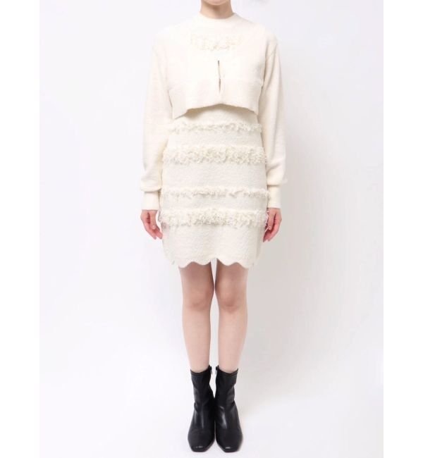 MERCURYDUO「ツイードニットミニワンピースカーデアンサンブル」|ワンピース|