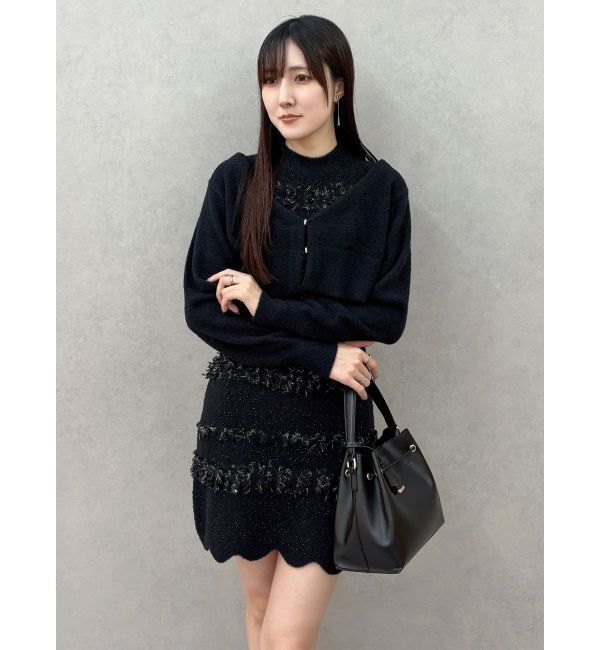 MERCURYDUO「ツイードニットミニワンピースカーデアンサンブル」|ワンピース|