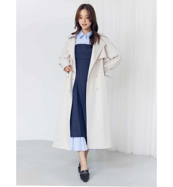 MERCURYDUO「シャツドッキングベアワンピース」|ワンピース|