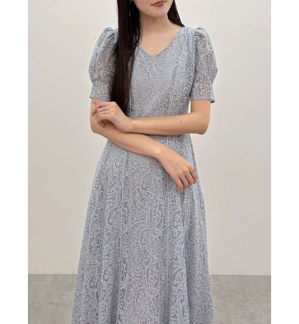 MERCURYDUO「レースパイピングロングワンピース」|ワンピース|