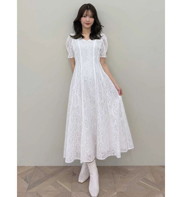 MERCURYDUO「レースパイピングロングワンピース」|ワンピース|