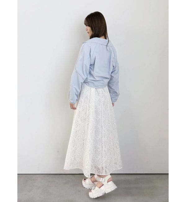 MERCURYDUO「レースパイピングロングワンピース」|ワンピース|