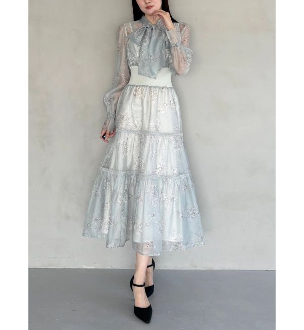 MERCURYDUO「トワルドジュイボウタイウエストリブワンピース」|ワンピース|