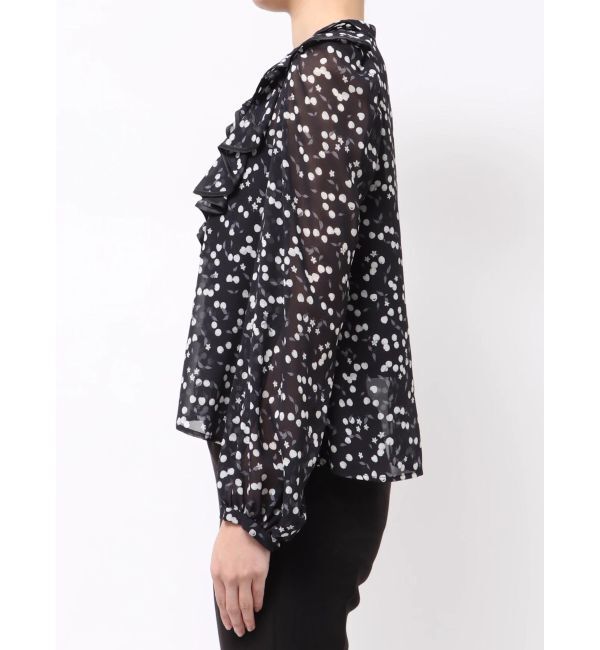 MERCURYDUO「ダブルラッフルバイカラーパイピングブラウス」|シャツ・ブラウス|