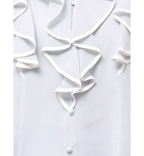 MERCURYDUO「ダブルラッフルバイカラーパイピングブラウス」|シャツ・ブラウス|