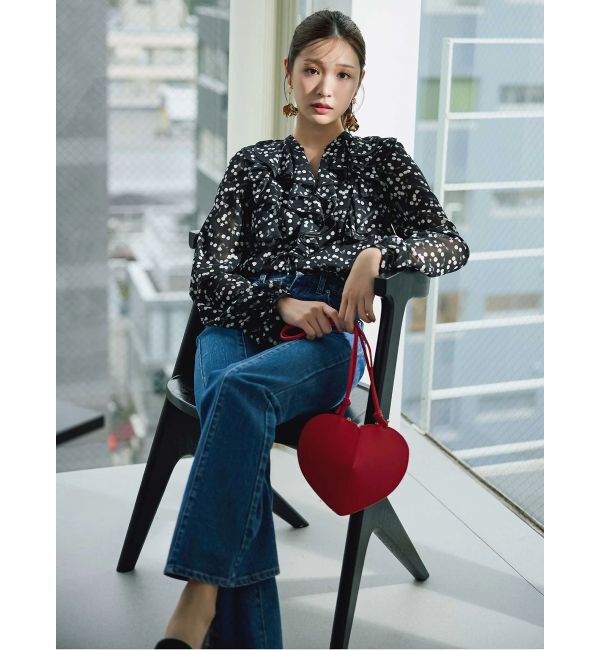 MERCURYDUO「ダブルラッフルバイカラーパイピングブラウス」|シャツ・ブラウス|