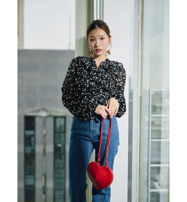 MERCURYDUO「ダブルラッフルバイカラーパイピングブラウス」|シャツ・ブラウス|