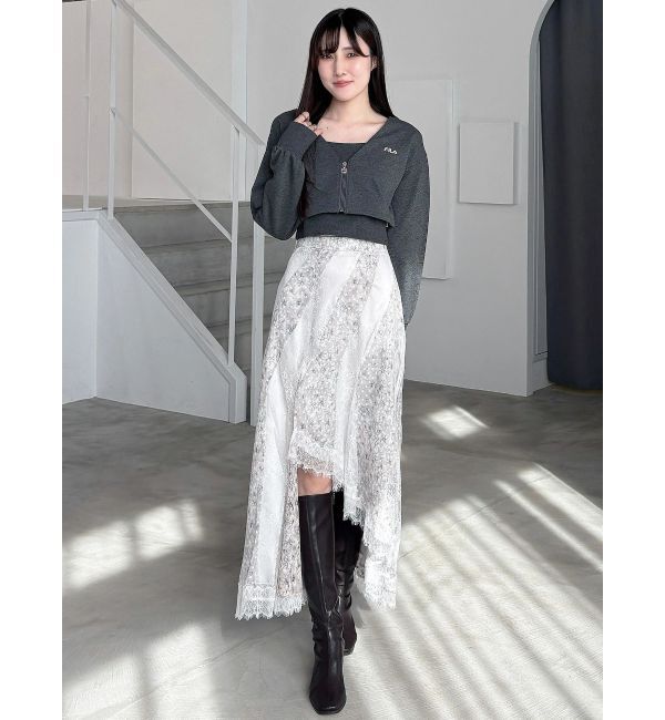 MERCURYDUO「フラワー&times;レースフィットマーメイドスカート」|スカート|