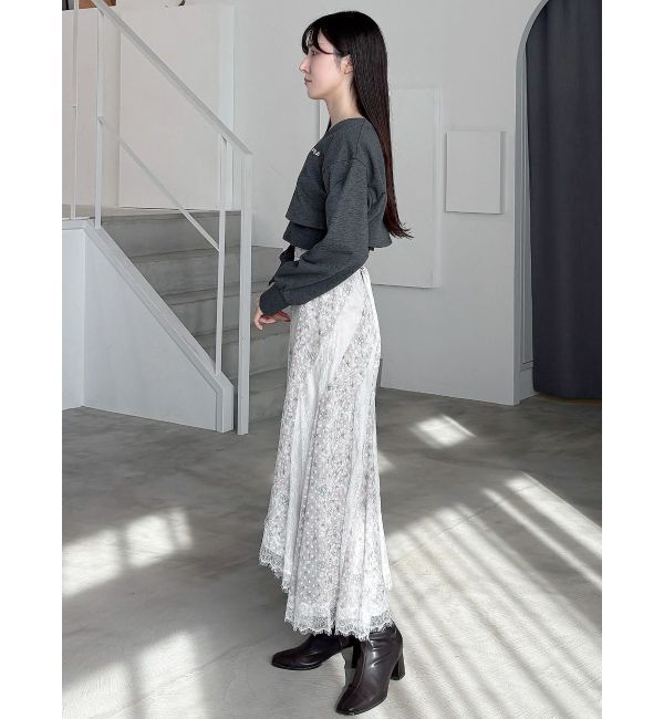 MERCURYDUO「フラワー&times;レースフィットマーメイドスカート」|スカート|