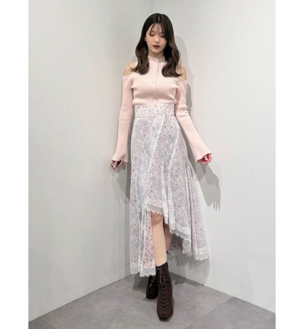 MERCURYDUO「フラワー&times;レースフィットマーメイドスカート」|スカート|