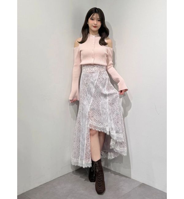 MERCURYDUO「フラワー&times;レースフィットマーメイドスカート」|スカート|