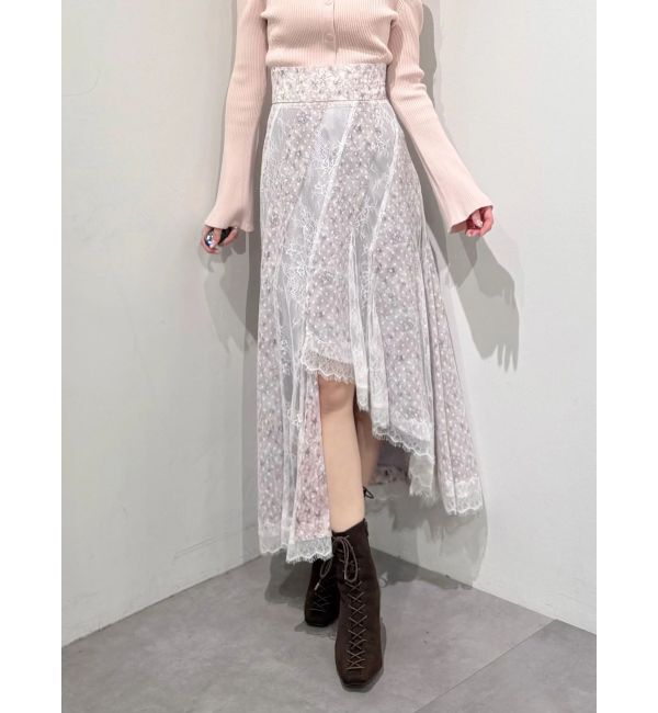 MERCURYDUO「フラワー&times;レースフィットマーメイドスカート」|スカート|