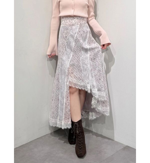 MERCURYDUO「フラワー&times;レースフィットマーメイドスカート」|スカート|