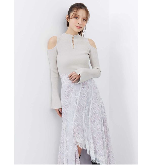 MERCURYDUO「フラワー&times;レースフィットマーメイドスカート」|スカート|