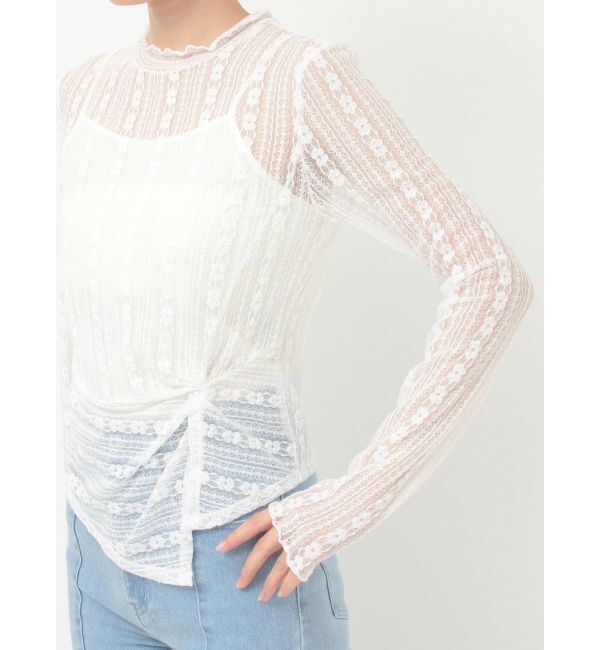 MERCURYDUO「カットレースアシメトップス」|Tシャツ・カットソー|