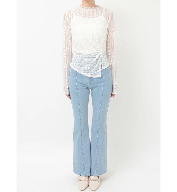 MERCURYDUO「カットレースアシメトップス」|Tシャツ・カットソー|