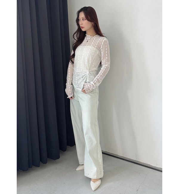 MERCURYDUO「カットレースアシメトップス」|Tシャツ・カットソー|