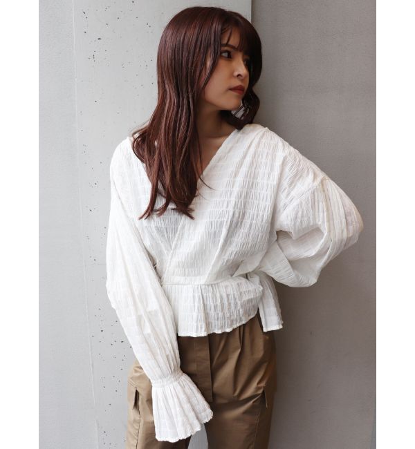 MURUA「カシュクールタックブラウス」|シャツ・ブラウス|