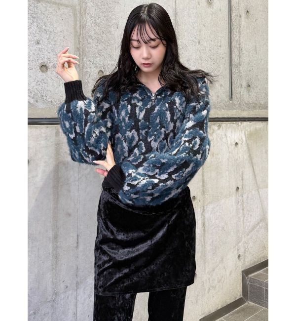 MURUA「マルチヤーンハーフジップニット」|ニット・セーター|