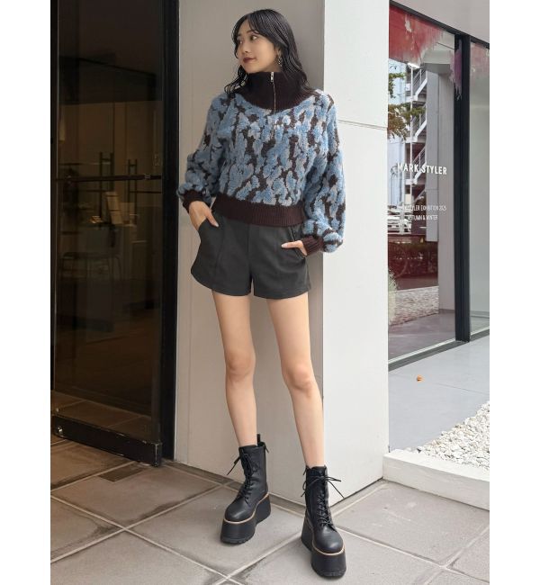 MURUA「マルチヤーンハーフジップニット」|ニット・セーター|