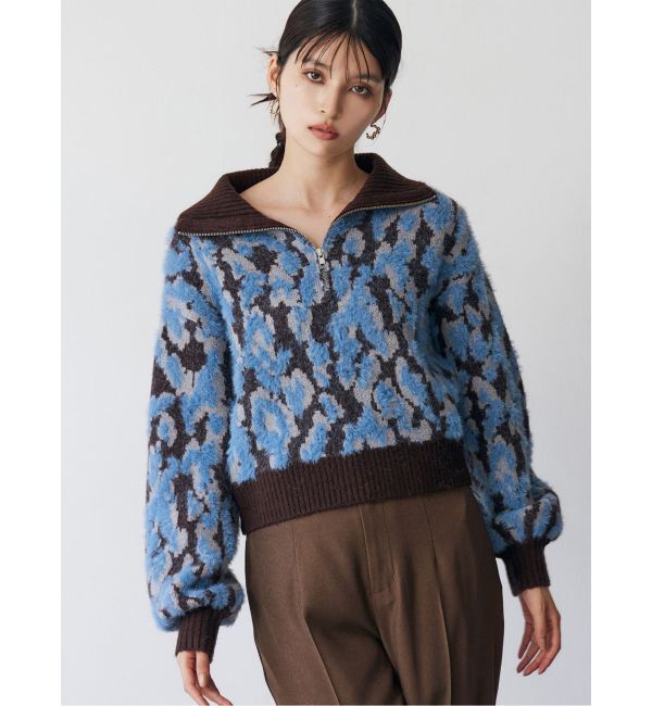 MURUA「マルチヤーンハーフジップニット」|ニット・セーター|ブラウン