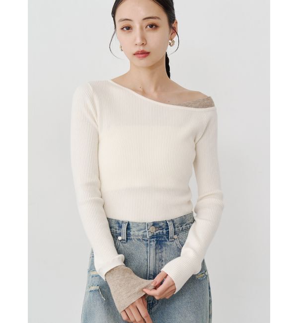 MURUA「レイヤードワンショルニット」|ニット・セーター|アイボリー