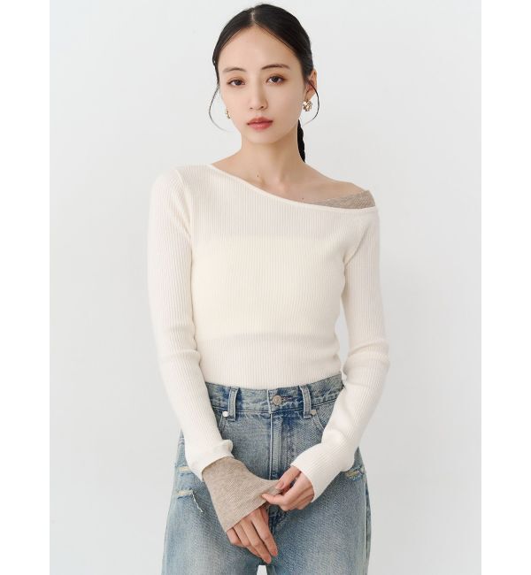 MURUA「レイヤードワンショルニット」|ニット・セーター|