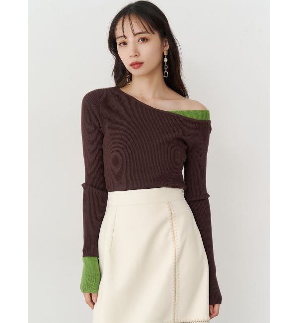 MURUA「レイヤードワンショルニット」|ニット・セーター|