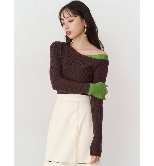 MURUA「レイヤードワンショルニット」|ニット・セーター|