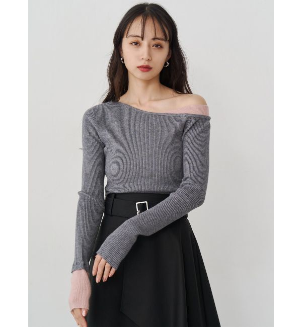 MURUA「レイヤードワンショルニット」|ニット・セーター|