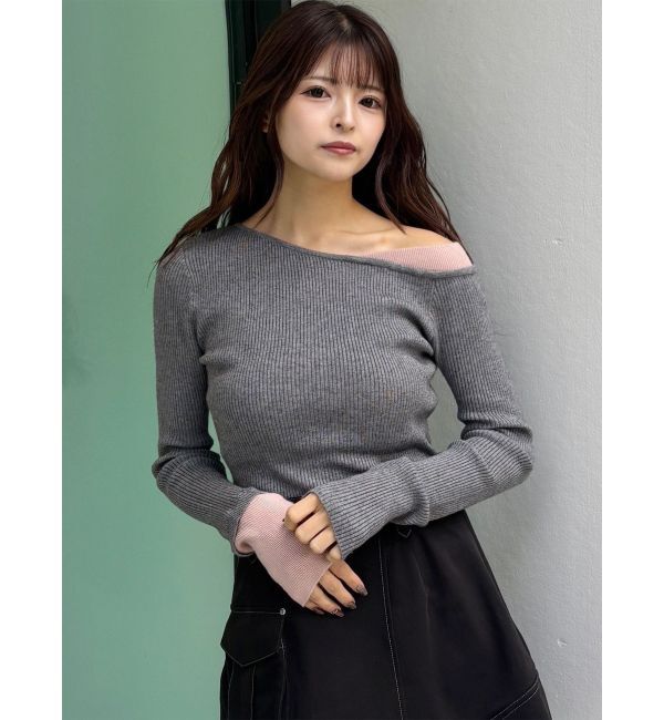 MURUA「レイヤードワンショルニット」|ニット・セーター|