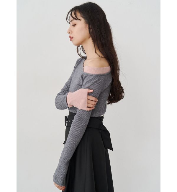 MURUA「レイヤードワンショルニット」|ニット・セーター|
