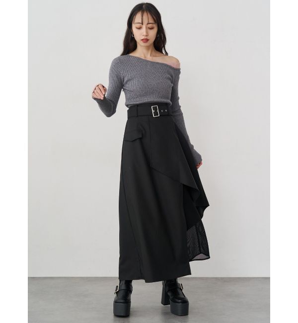 MURUA「レイヤードワンショルニット」|ニット・セーター|