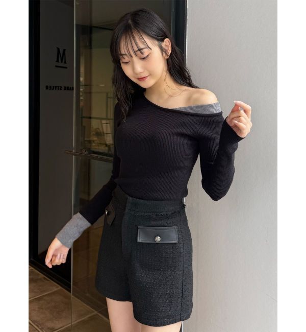 MURUA「レイヤードワンショルニット」|ニット・セーター|