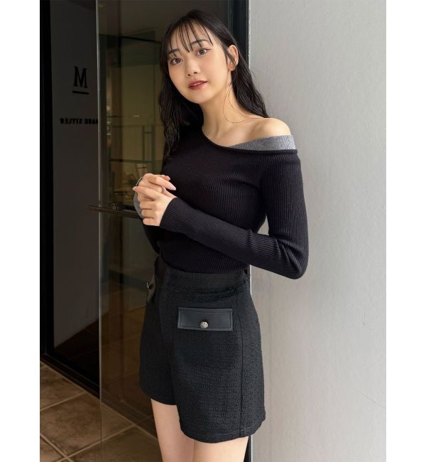 MURUA「レイヤードワンショルニット」|ニット・セーター|