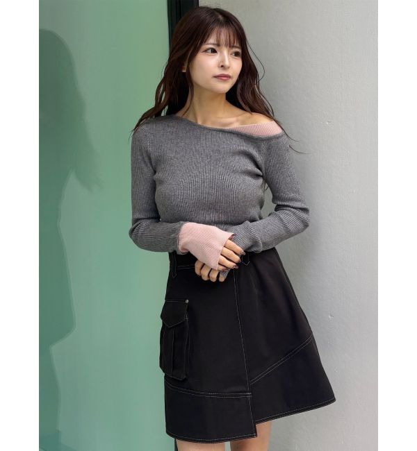 MURUA「レイヤードワンショルニット」|ニット・セーター|