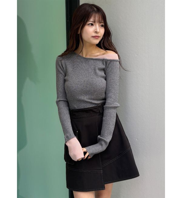 MURUA「レイヤードワンショルニット」|ニット・セーター|