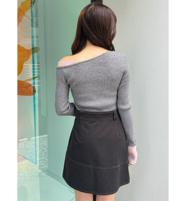 MURUA「レイヤードワンショルニット」|ニット・セーター|