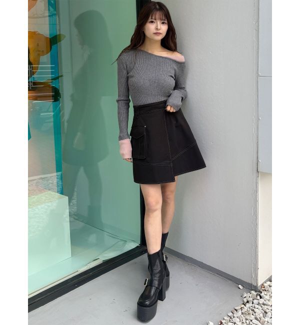 MURUA「レイヤードワンショルニット」|ニット・セーター|