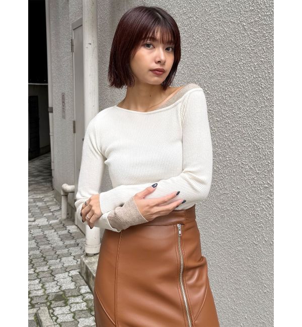 MURUA「レイヤードワンショルニット」|ニット・セーター|