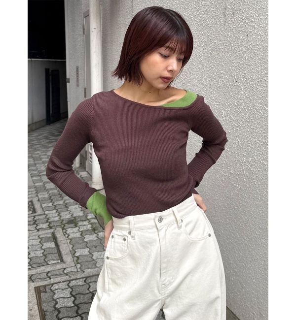 MURUA「レイヤードワンショルニット」|ニット・セーター|