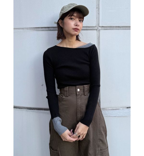 MURUA「レイヤードワンショルニット」|ニット・セーター|