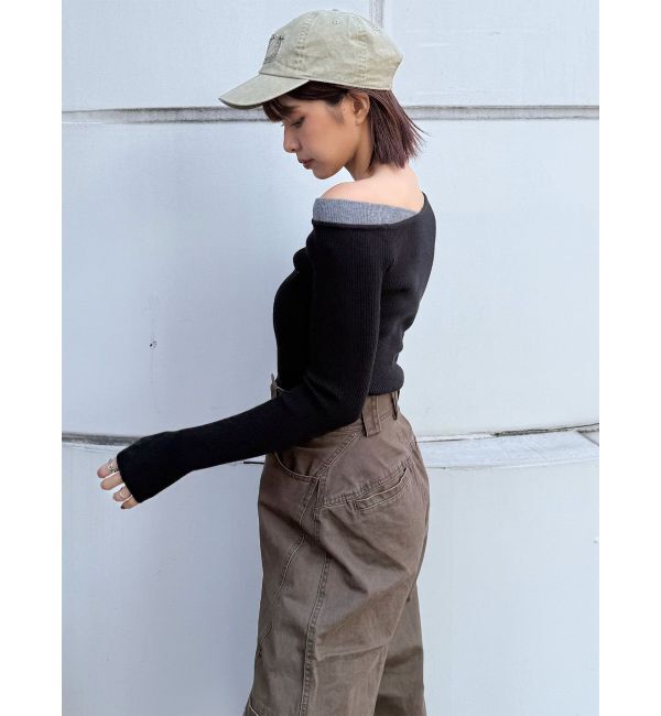 MURUA「レイヤードワンショルニット」|ニット・セーター|